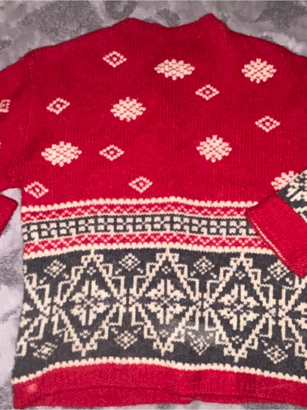 Vintage 1990s Eddie Bauer Wool Alpaca Nordic Fair Isles Knit Cardigan Sweater~ - Picture 5 of 5